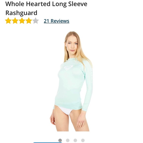 Roxy Rash Guard Turquoise Size S/P - Picture 2 of 8